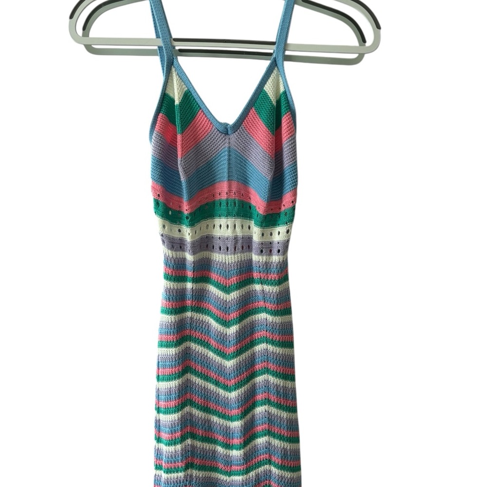 Multicolor Striped Knit Dress
